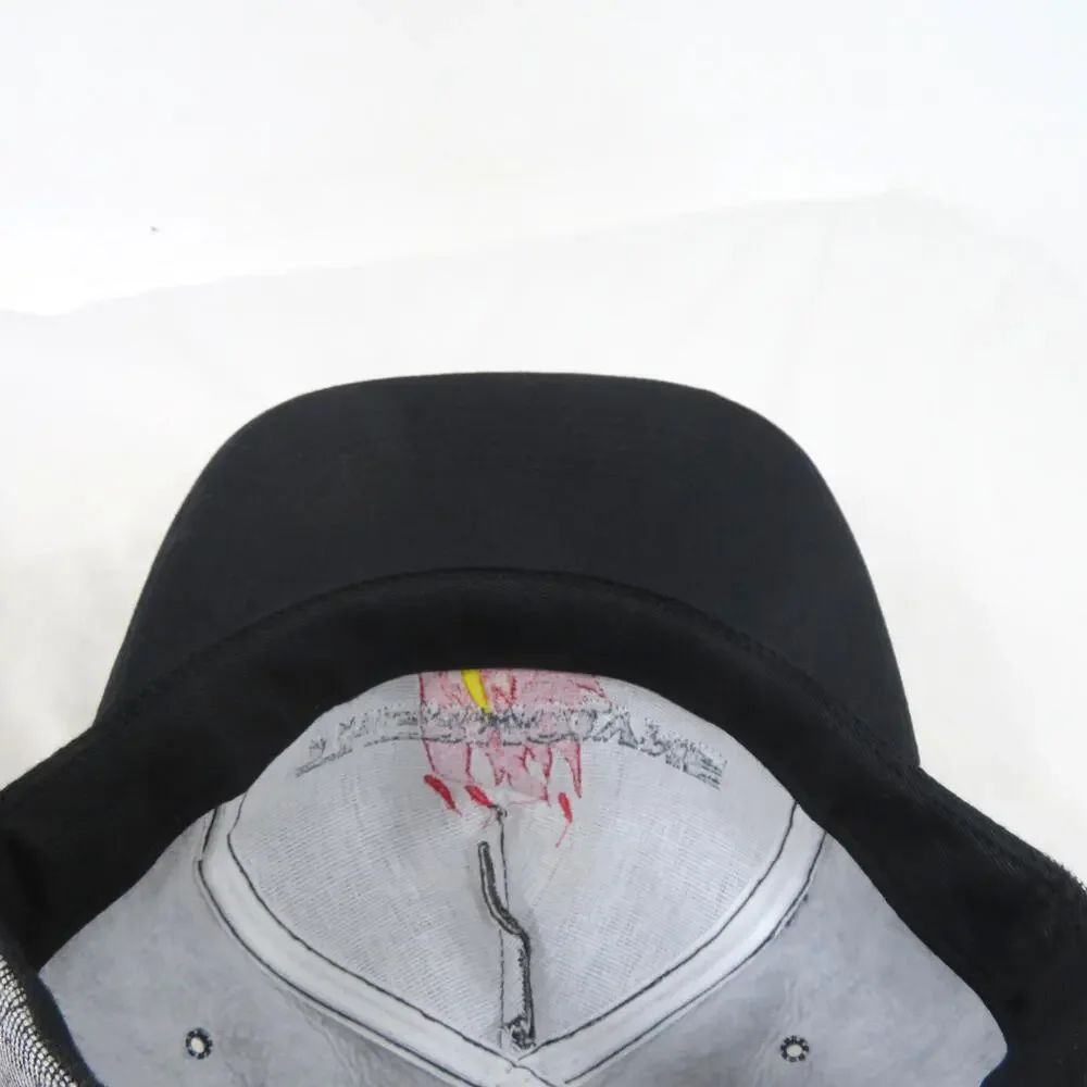 K-Products Thermolyne Flames Fire Gray Black Denim Hat Snapback
